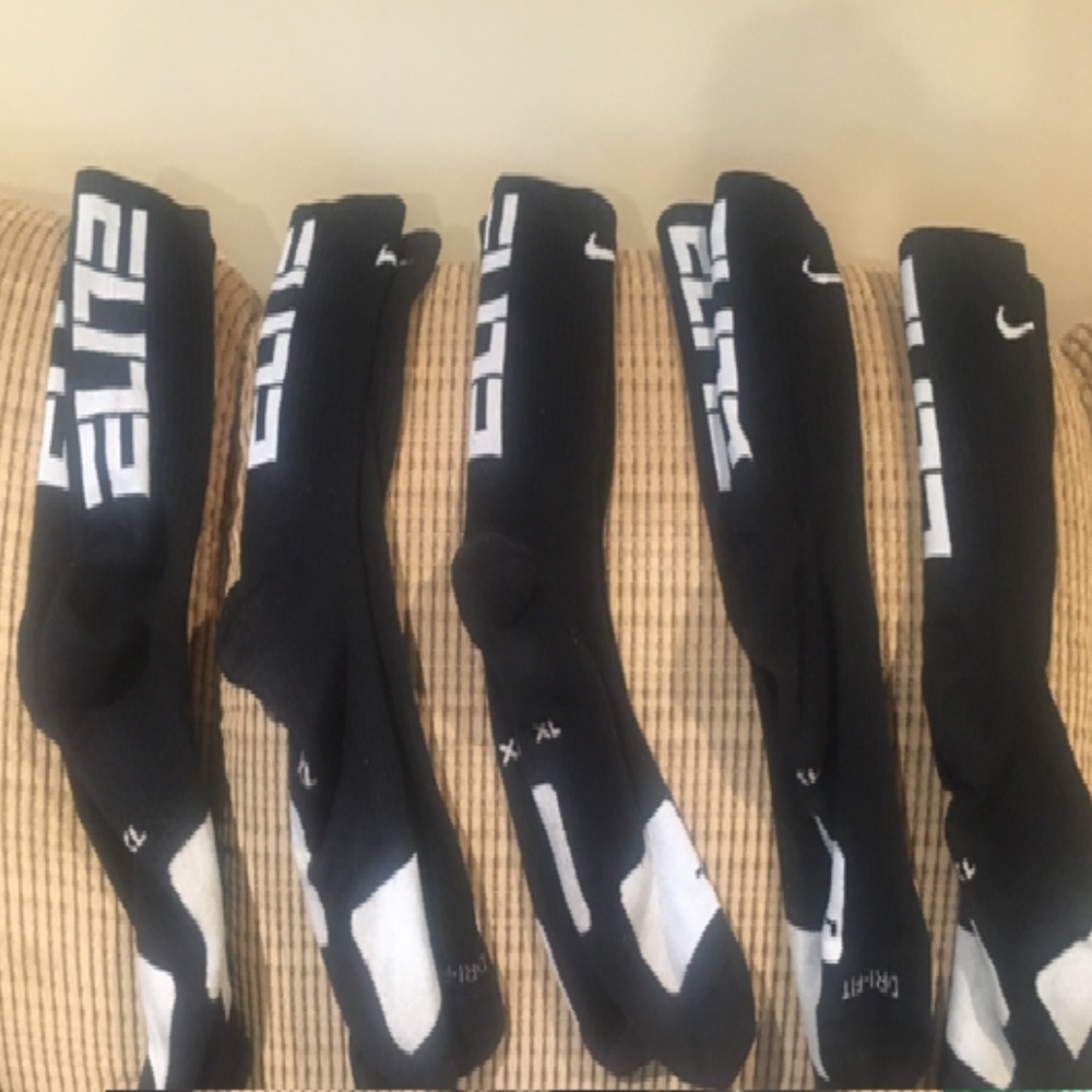 Nike Elite Socks Lot of 5!  XL (Black/White)